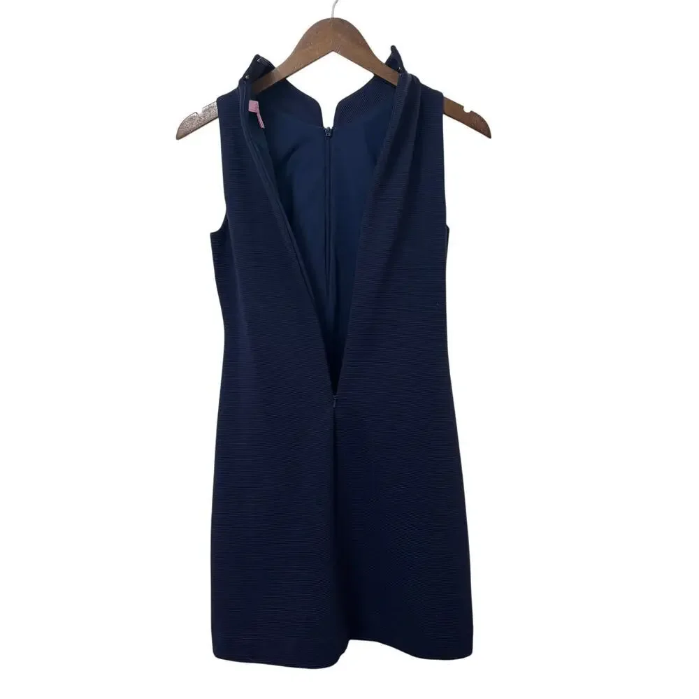 Lilly Pulitzer Callista Shift Dress Navy Gold Lace XS Sleeveless Sold Out - Picture 4 of 8